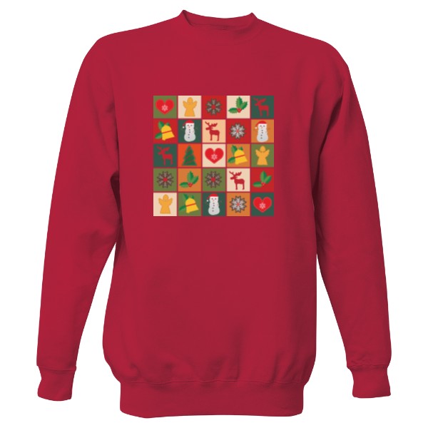 Mikina bez kapuce Unisex s potiskem Mikina Vánoční kostky